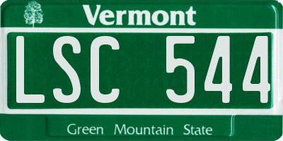 VT license plate LSC544