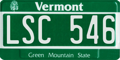 VT license plate LSC546