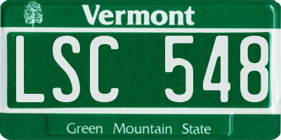VT license plate LSC548