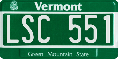 VT license plate LSC551