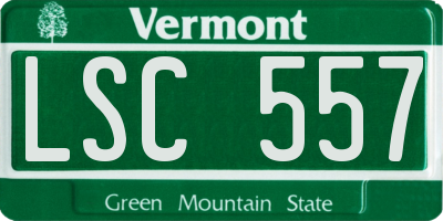 VT license plate LSC557