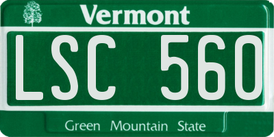VT license plate LSC560