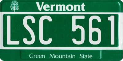 VT license plate LSC561