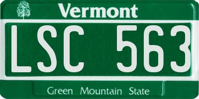 VT license plate LSC563