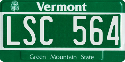 VT license plate LSC564