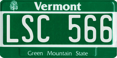 VT license plate LSC566