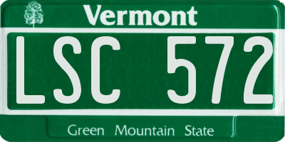 VT license plate LSC572