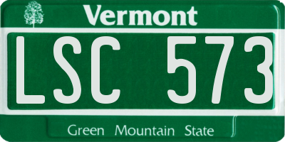 VT license plate LSC573