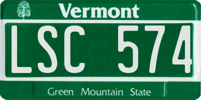 VT license plate LSC574