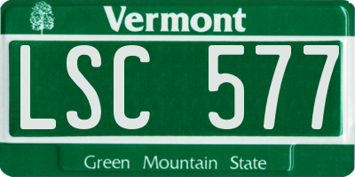 VT license plate LSC577
