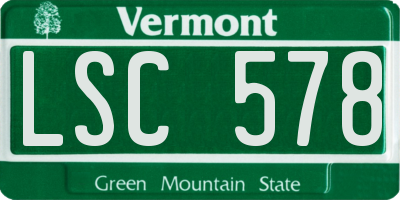 VT license plate LSC578
