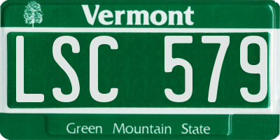VT license plate LSC579