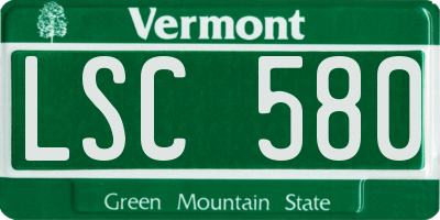 VT license plate LSC580
