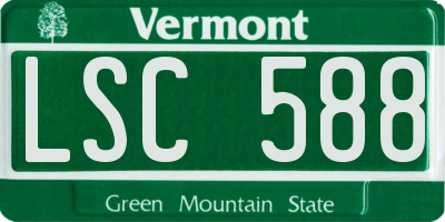 VT license plate LSC588