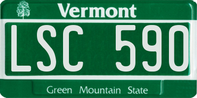 VT license plate LSC590