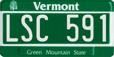 VT license plate LSC591