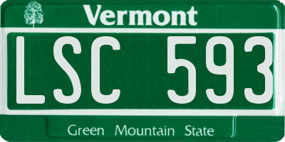 VT license plate LSC593