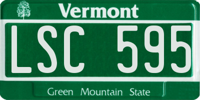 VT license plate LSC595