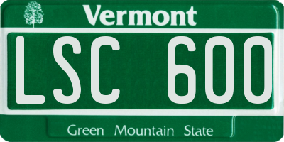 VT license plate LSC600