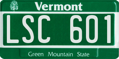 VT license plate LSC601
