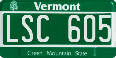VT license plate LSC605