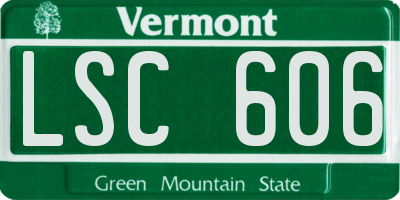 VT license plate LSC606