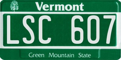 VT license plate LSC607