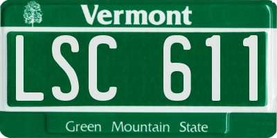 VT license plate LSC611