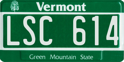 VT license plate LSC614
