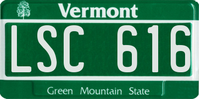 VT license plate LSC616