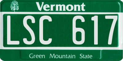 VT license plate LSC617