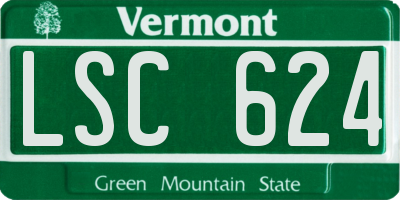 VT license plate LSC624