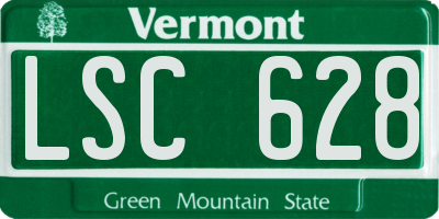VT license plate LSC628