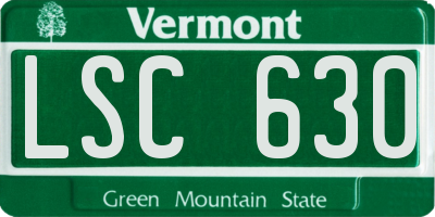 VT license plate LSC630
