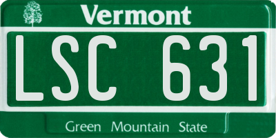 VT license plate LSC631