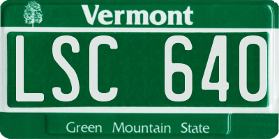 VT license plate LSC640