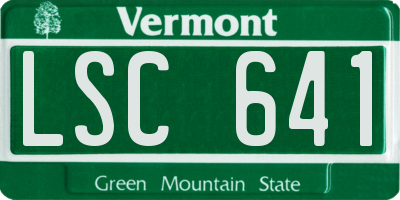 VT license plate LSC641
