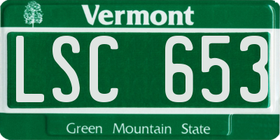 VT license plate LSC653