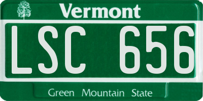 VT license plate LSC656