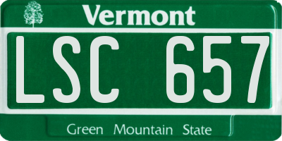 VT license plate LSC657