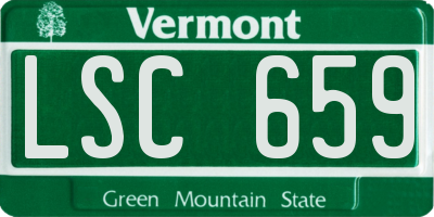 VT license plate LSC659