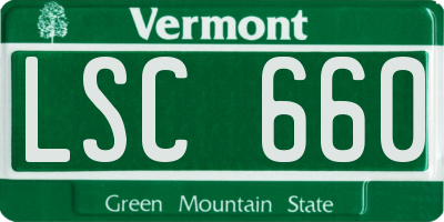 VT license plate LSC660