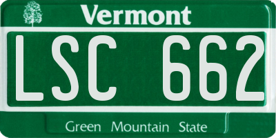VT license plate LSC662