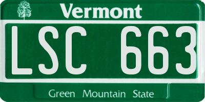 VT license plate LSC663