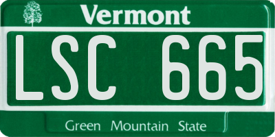 VT license plate LSC665