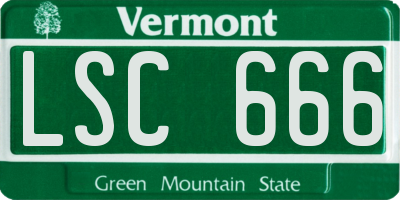 VT license plate LSC666