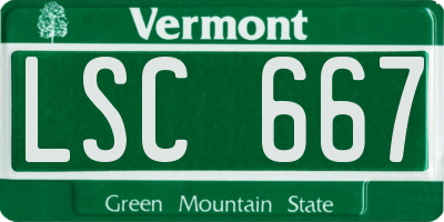VT license plate LSC667