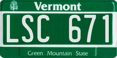 VT license plate LSC671