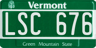 VT license plate LSC676