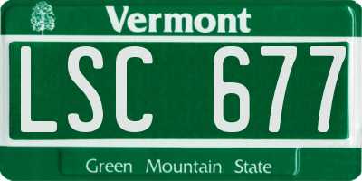 VT license plate LSC677